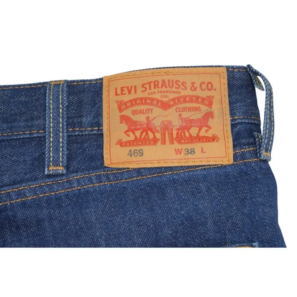 Levi's 469 Loose Straight Denim Shorts Blue Jeans W38 L12 Long Inseam